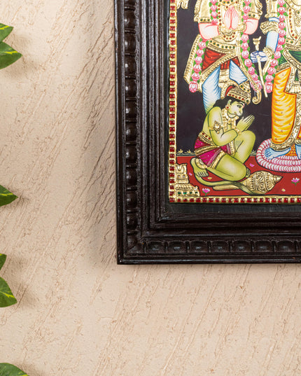 Tanjore Painting - Ram Darbar - Flat (Gold Foil) - 15x12 inch - WL5242