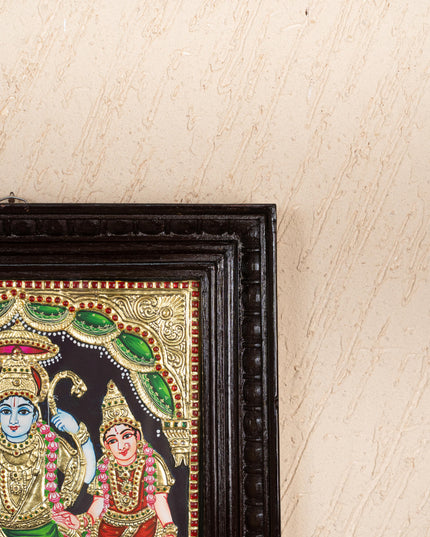 Tanjore Painting - Ram Darbar - Flat (Gold Foil) - 15x12 inch - WL5242