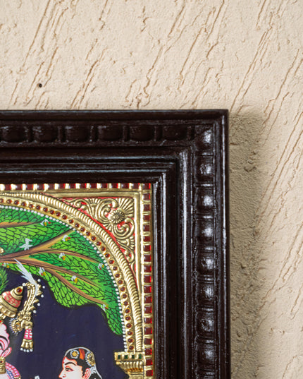 Tanjore Painting - Krishna with Gopikas - Flat (Gold Foil) - 15x12 inch - WL5243