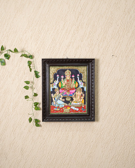 Tanjore Painting - Lakshmi-Ganesha-Saraswathi - Flat (Gold Foil) - 15x12 inch - WL5244