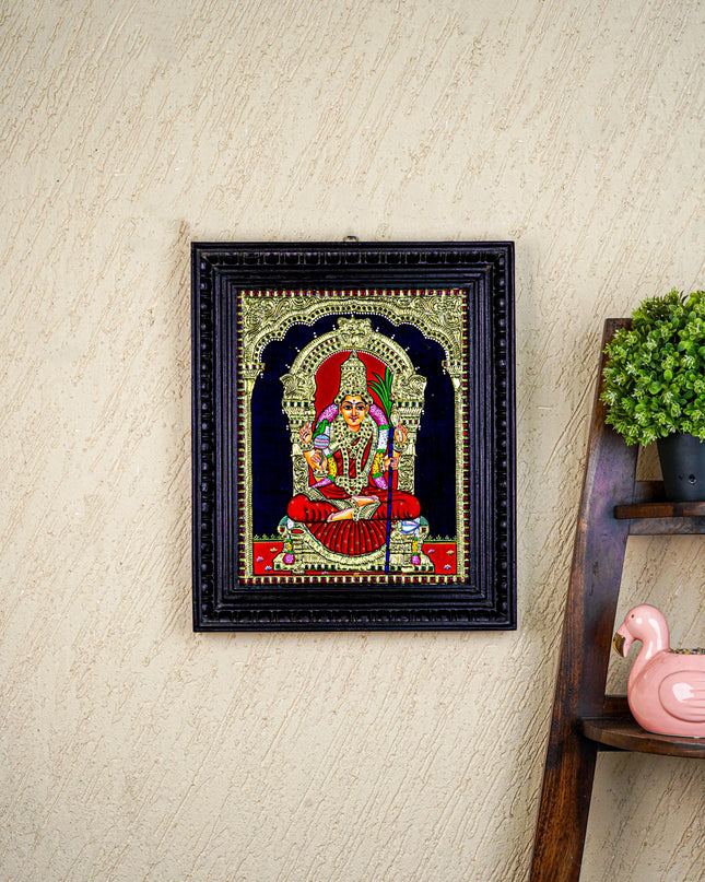 Tanjore Painting - Kamatchi - Flat (Gold foil) - 15x12 inch - WL5245
