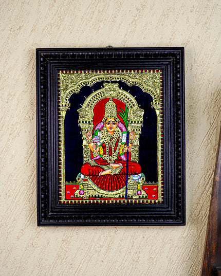 Tanjore Painting - Kamatchi - Flat (Gold foil) - 15x12 inch - WL5245