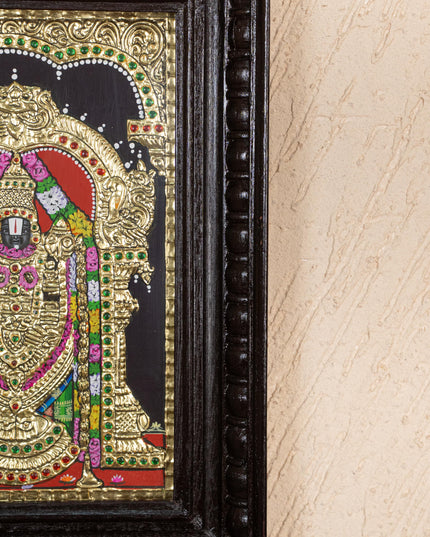 Tanjore Painting - Balaji-Padmavati Thayar - Flat (Gold Foil) - 15x12 inch - WL5246