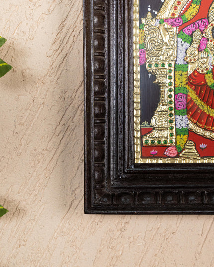 Tanjore Painting - Balaji-Padmavati Thayar - Flat (Gold Foil) - 15x12 inch - WL5246
