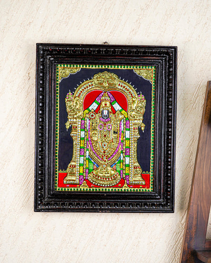 Tanjore Painting - Tirupati Balaji - Semi Embossed - 15x12 inch - WL5248