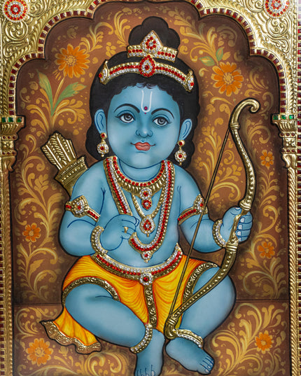 Tanjore Painting - Baby Ramar - Semi Embossed - 24x18 inch - WL5250