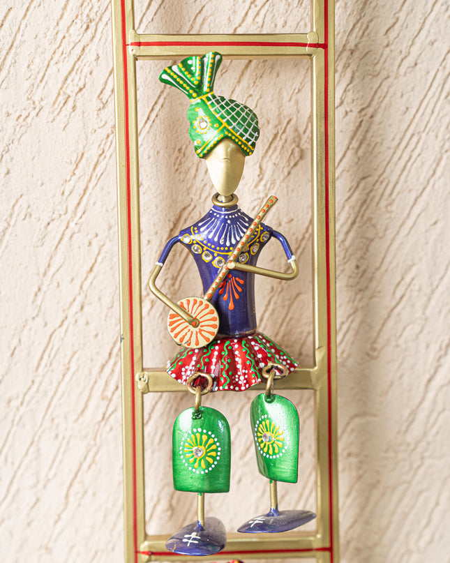 Metal Hanpainted Musician on Frame - WL5259