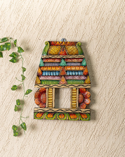 Wooden Carved - Kovil Gopuram Wall Hanging - 15 inch - WL5269
