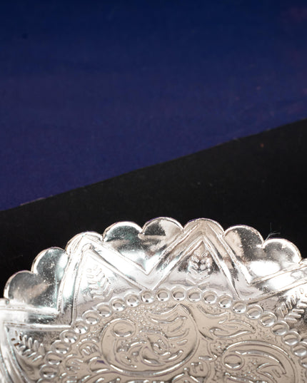 Fancy Pooja Tray with Elephant Stand - 6 inch - WL5270