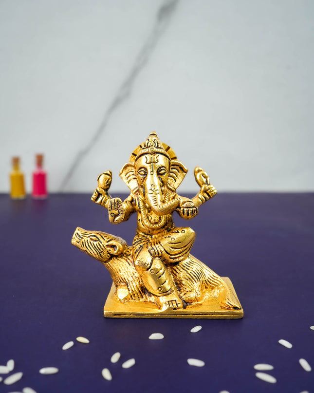 Brass Ganesha Idol - 3 inch - WL5271