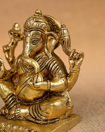 Brass Ganesha Idol - 3 inch - WL5271