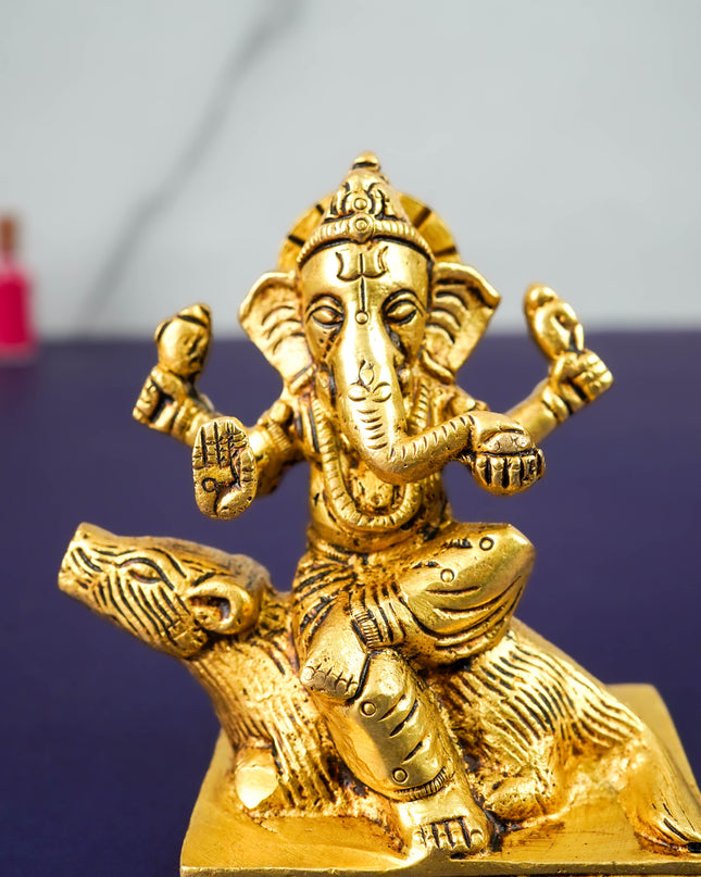 Brass Ganesha Idol - 3 inch - WL5271