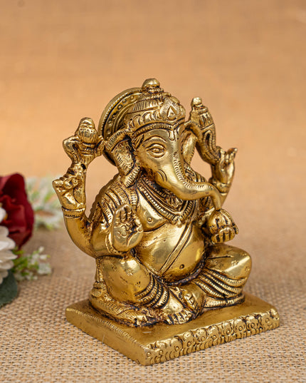 Brass Ganesha Idol - 3 inch - WL5271