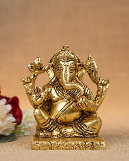Brass Ganesha Idol - 3 inch - WL5271