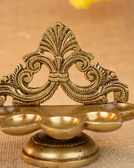 Brass Five Face Diya - 4 inch - WL5272