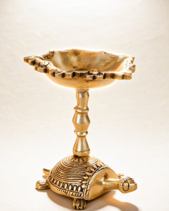 Brass Tortoise Diya - 4 inch - WL5273