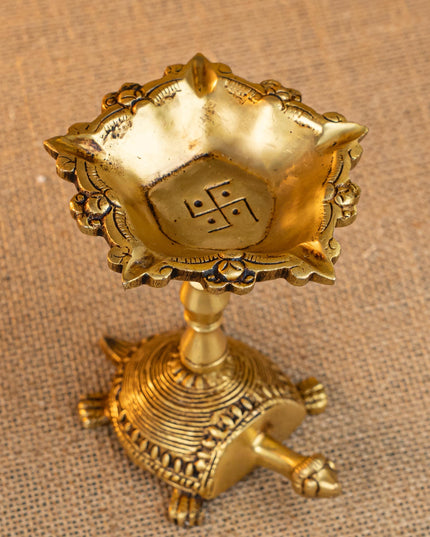 Brass Tortoise Diya - 4 inch - WL5273