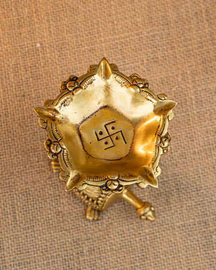 Brass Tortoise Diya - 4 inch - WL5273