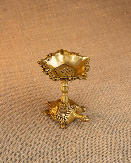 Brass Tortoise Diya - 4 inch - WL5273