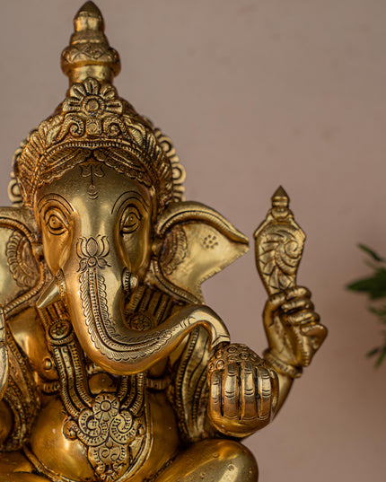 Brass Ganesha Idol - 17 inch - WL5275