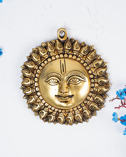 Brass Sun Face Wall Hanging - 6 inch - WL5277