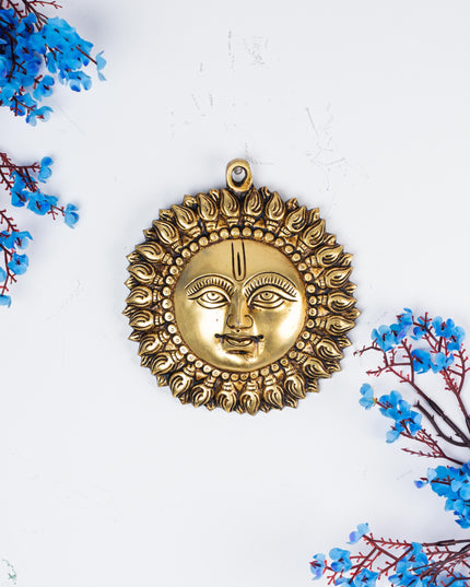 Brass Sun Face Wall Hanging - 6 inch - WL5277