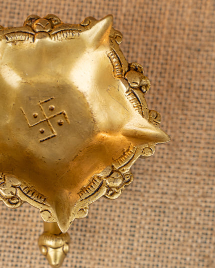 Brass Tortoise with Diya - 2 inch - WL5278