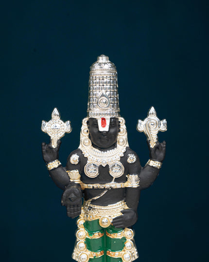 Zinc Alloy Tirupathi Balaji Idol - Silver - 6 inch - WL5180-2