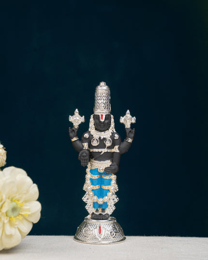 Zinc Alloy Tirupathi Balaji Idol - Silver - 6 inch - WL5180-2