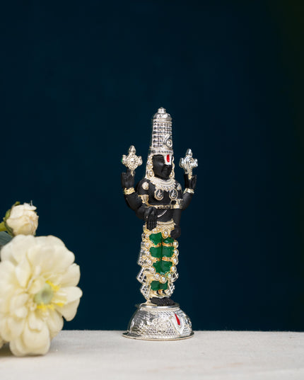 Zinc Alloy Tirupathi Balaji Idol - Silver - 6 inch - WL5180-2