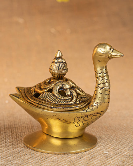 Brass Duck Shape Dhoop Dani - 4 inch - WL5280