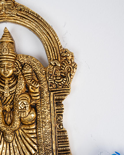 Brass Tirupati Balaji with Padmavathi Thayar Wall Hanging - 7 inch - WL5283