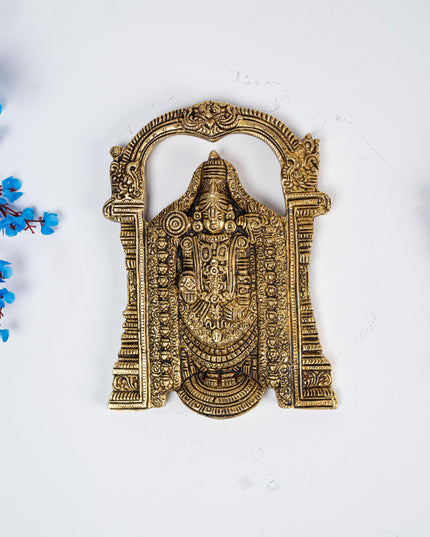 Brass Tirupati Balaji with Padmavathi Thayar Wall Hanging - 7 inch - WL5283