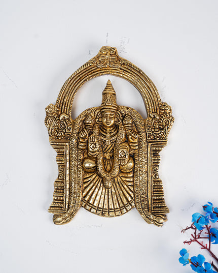 Brass Tirupati Balaji with Padmavathi Thayar Wall Hanging - 7 inch - WL5283