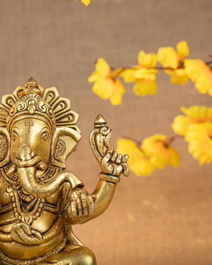 Brass Ganesha Idol - 7 inch - WL5285