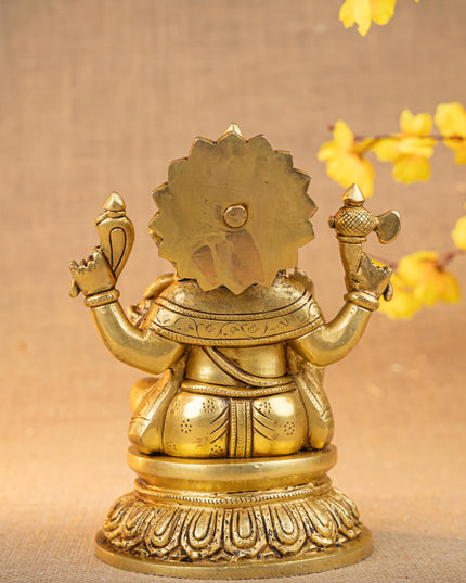 Brass Ganesha Idol - 7 inch - WL5285