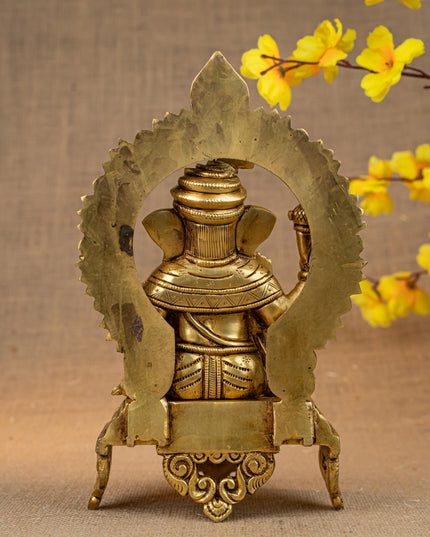 Brass Ganesha on Peetam - 10 inch - WL5286