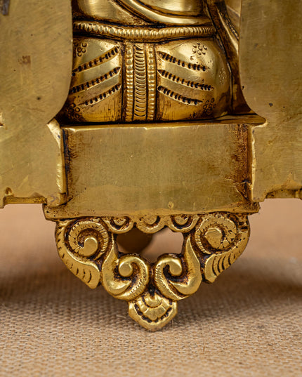 Brass Ganesha on Peetam - 10 inch - WL5286
