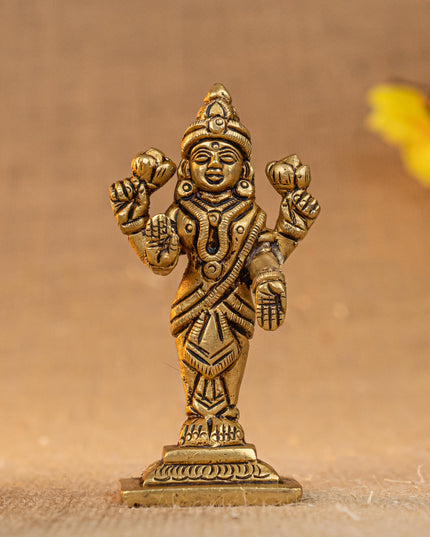 Brass Vishnu Lakshmi Idol - 4 inch - WL5289