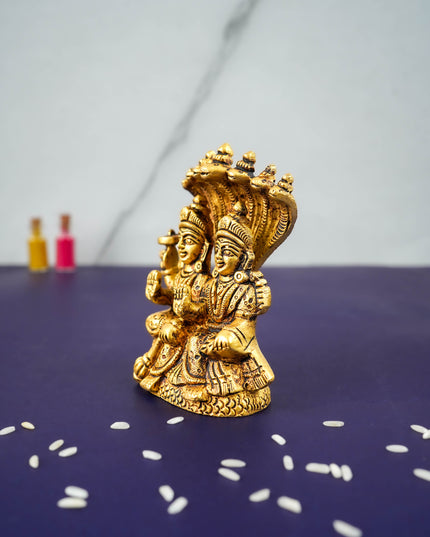 Brass Vishnu Lakshmi Idol - 3.5 inch - WL5289