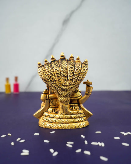 Brass Vishnu Lakshmi Idol - 3.5 inch - WL5289