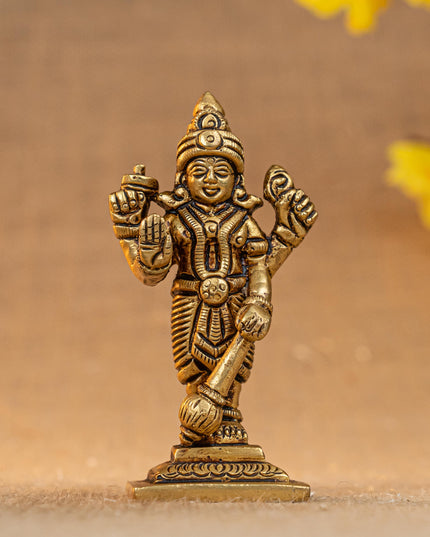 Brass Vishnu Lakshmi Idol - 4 inch - WL5289