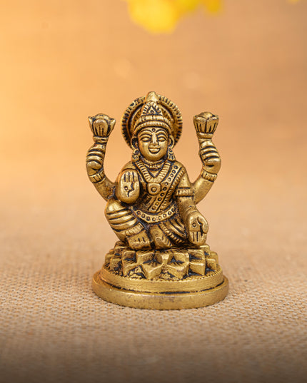 Brass Lakshmi Ganesha Idol - Set of 2 - 3 inch - WL5290
