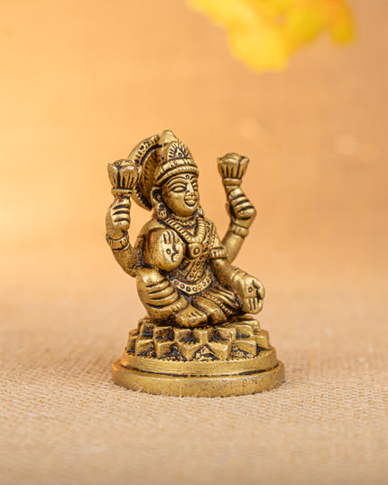 Brass Lakshmi Ganesha Idol - Set of 2 - 3 inch - WL5290