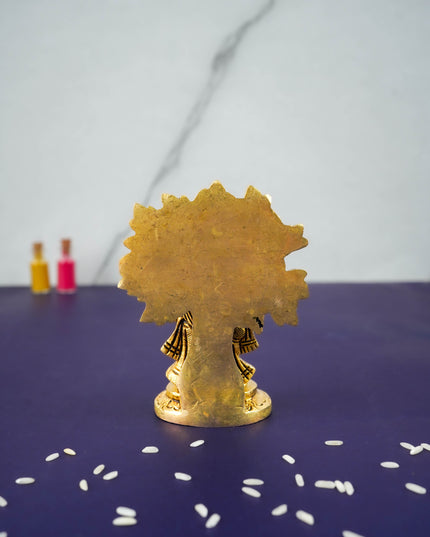 Brass Radha Krishna With Kalpavriksha Tree - 3.5 inch - WL5291