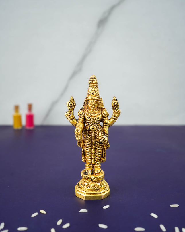 Brass Tirupathi Balaji Idol - 3.6 inch - WL5292