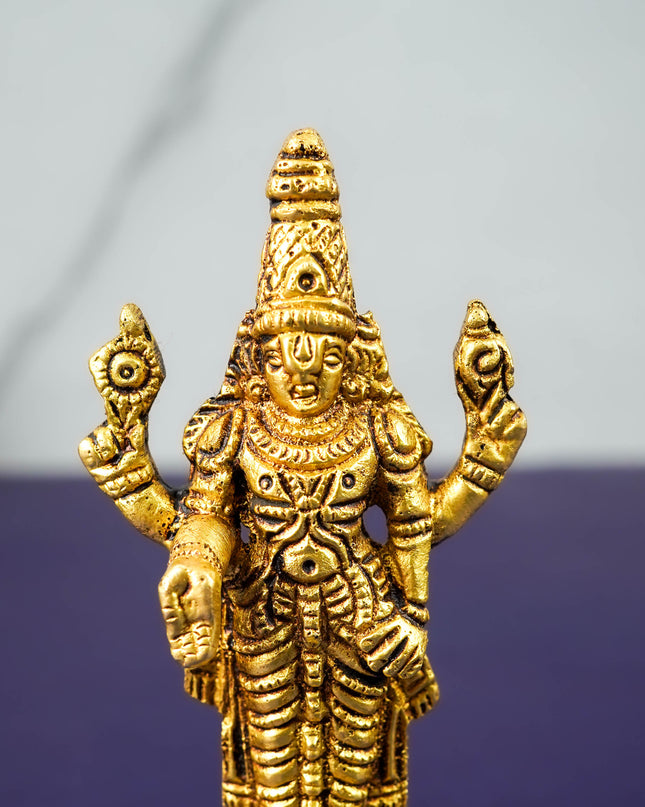 Brass Tirupathi Balaji Idol - 3.6 inch - WL5292
