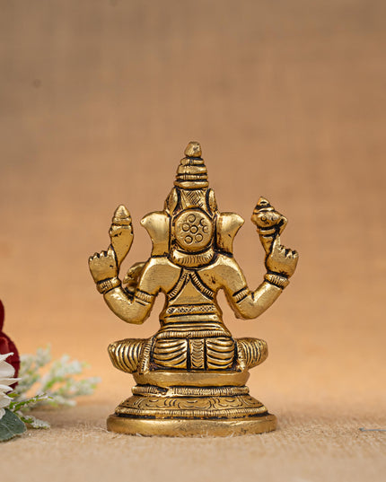 Brass Lakshmi Ganesha Saraswathi Idol - Set of 3 - 4 inch - WL5293