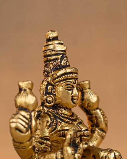 Brass Lakshmi Ganesha Saraswathi Idol - Set of 3 - 4 inch - WL5293