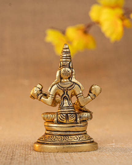 Brass Lakshmi Ganesha Saraswathi Idol - Set of 3 - 4 inch - WL5293